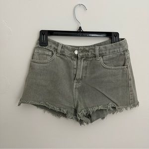 Green Denim Shorts